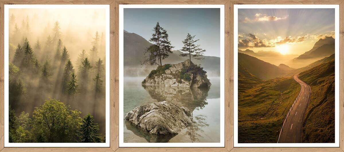 Gerahmtes Bild Berge B/H: ca. 30x40 cm