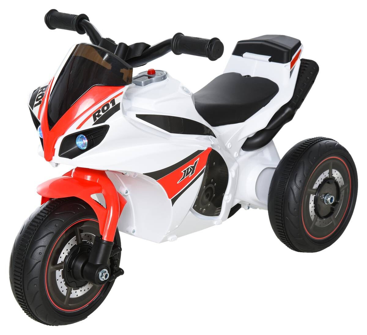 HOMCOM Kinder-Motorrad weiß B/H/L: ca. 39x48x74 cm