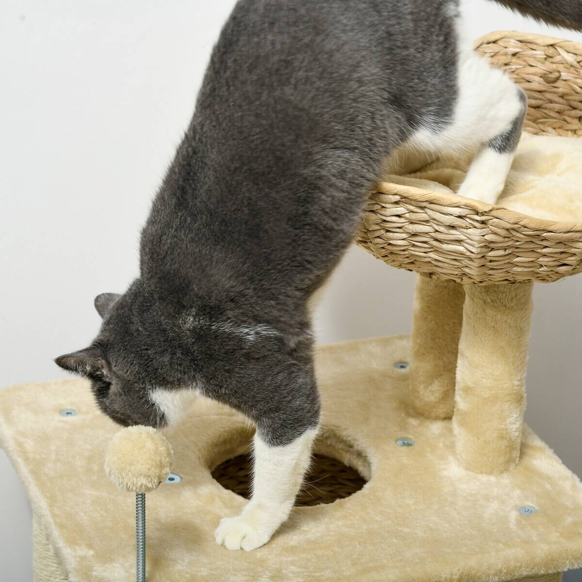 PawHut Kratzbaum beige Plüsch B/H/L: ca. 40x74x45 cm