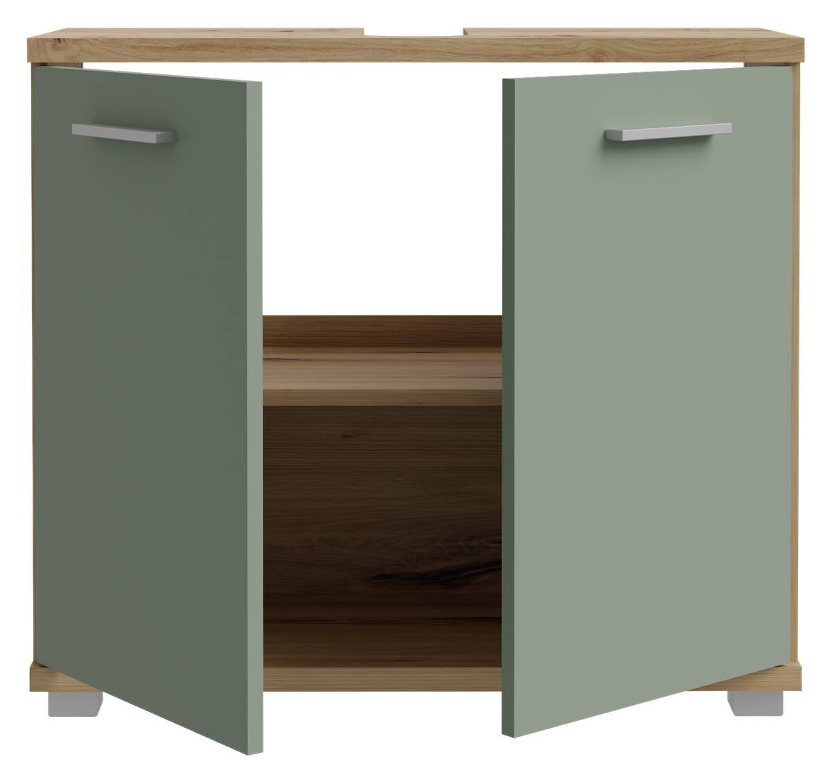Waschbeckenunterschrank Eiche Artisan Nachbildung salbei B/H/T: ca. 70x62x29 cm