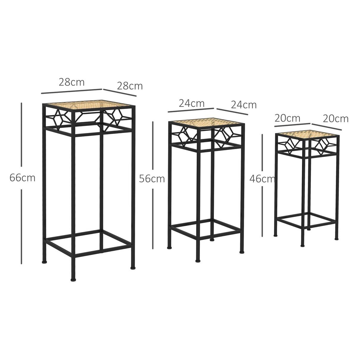 Outsunny Pflanzständer gold Edelstahl B/H/L: ca. 28x28x66 cm