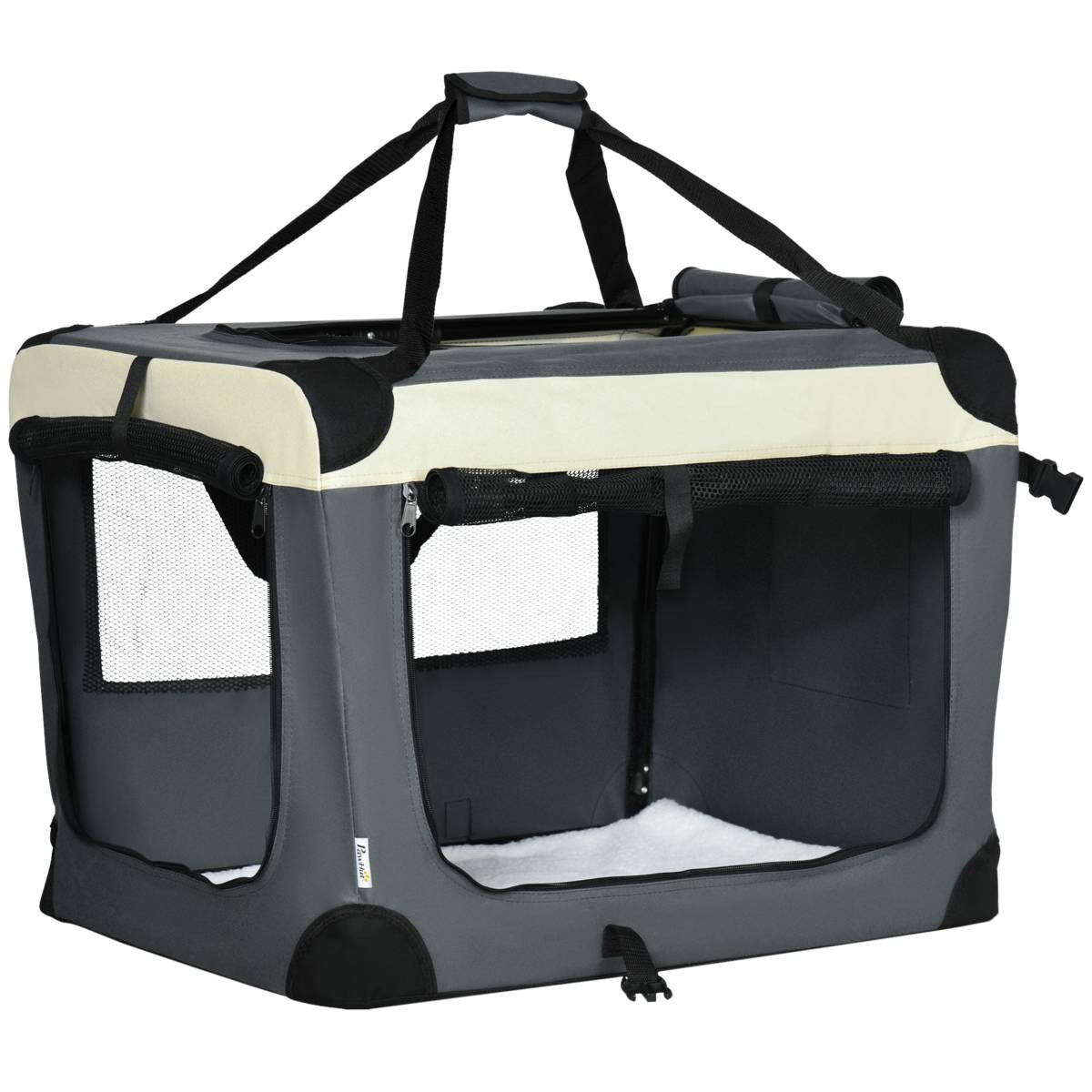 PawHut Tragetasche für Haustiere grau Polyester B/H/L: ca. 51x50x70 cm