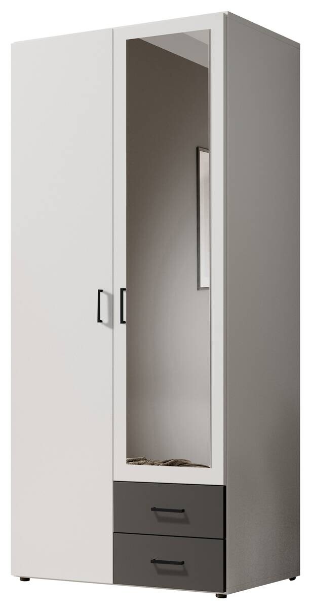 Kleiderschrank Base 2 weiß Graphit B/H/T: ca. 81x176x51 cm Kleiderschrank Base 2 weiß Graphit B/H/T: ca. 81x176x51 cm