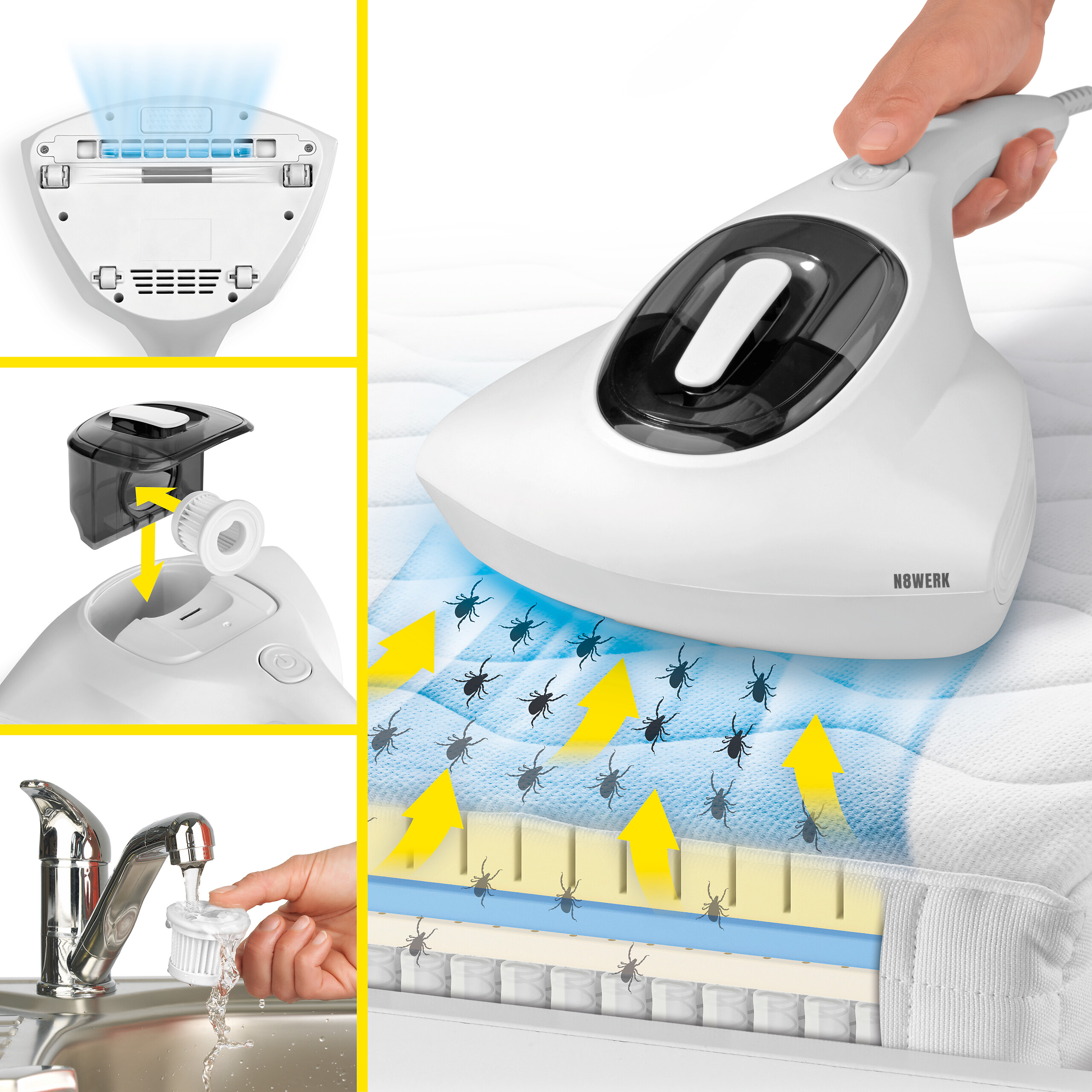 N8WERK Handstaubsauger weiß Kunststoff B/H/L: ca. 23x11x31 cm