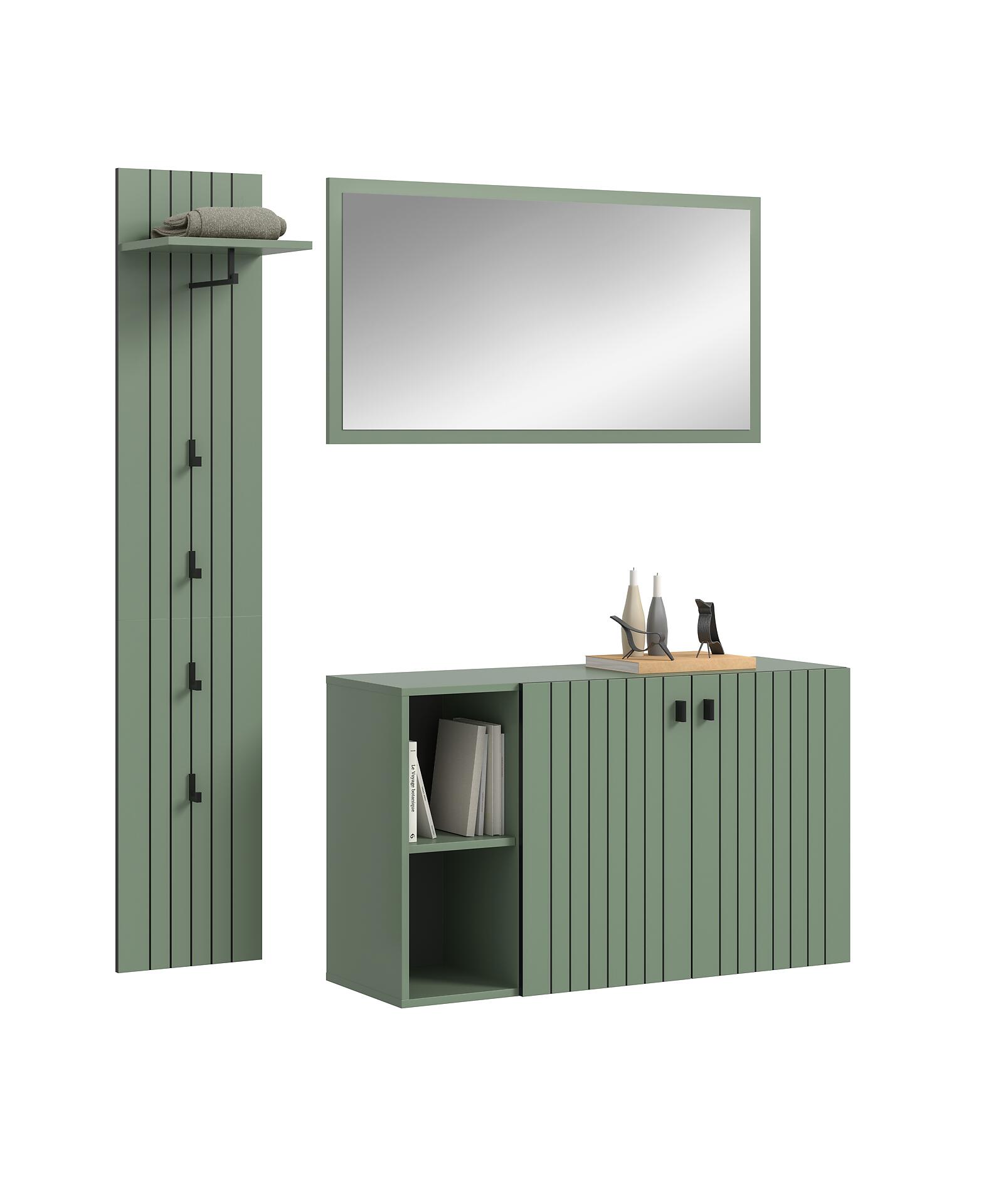 Garderobenset STATION grün B/H/T: ca. 152x192x37 cm