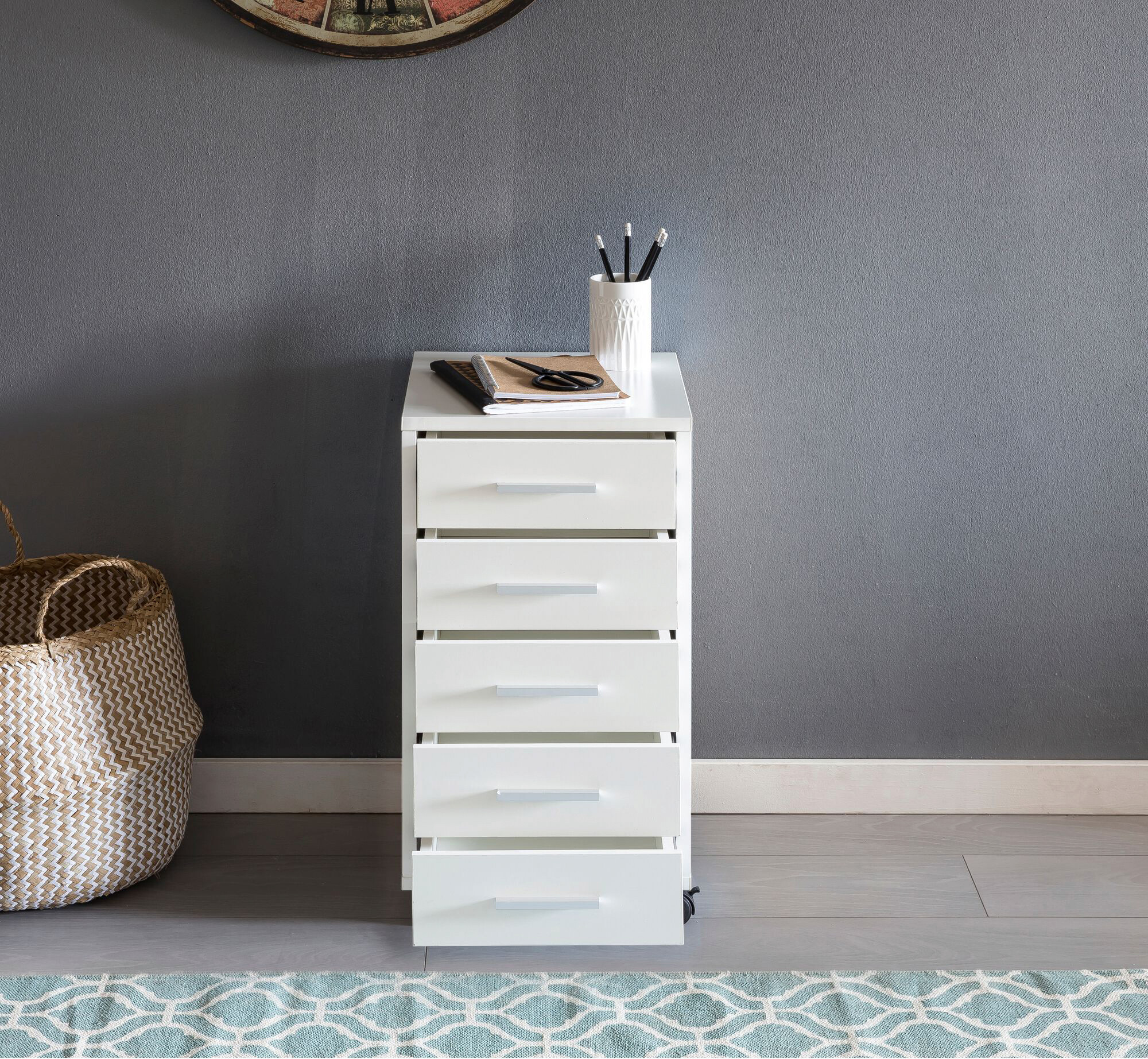 Rollcontainer braun Spanplatte B/H/T: ca. 33x63x63 cm