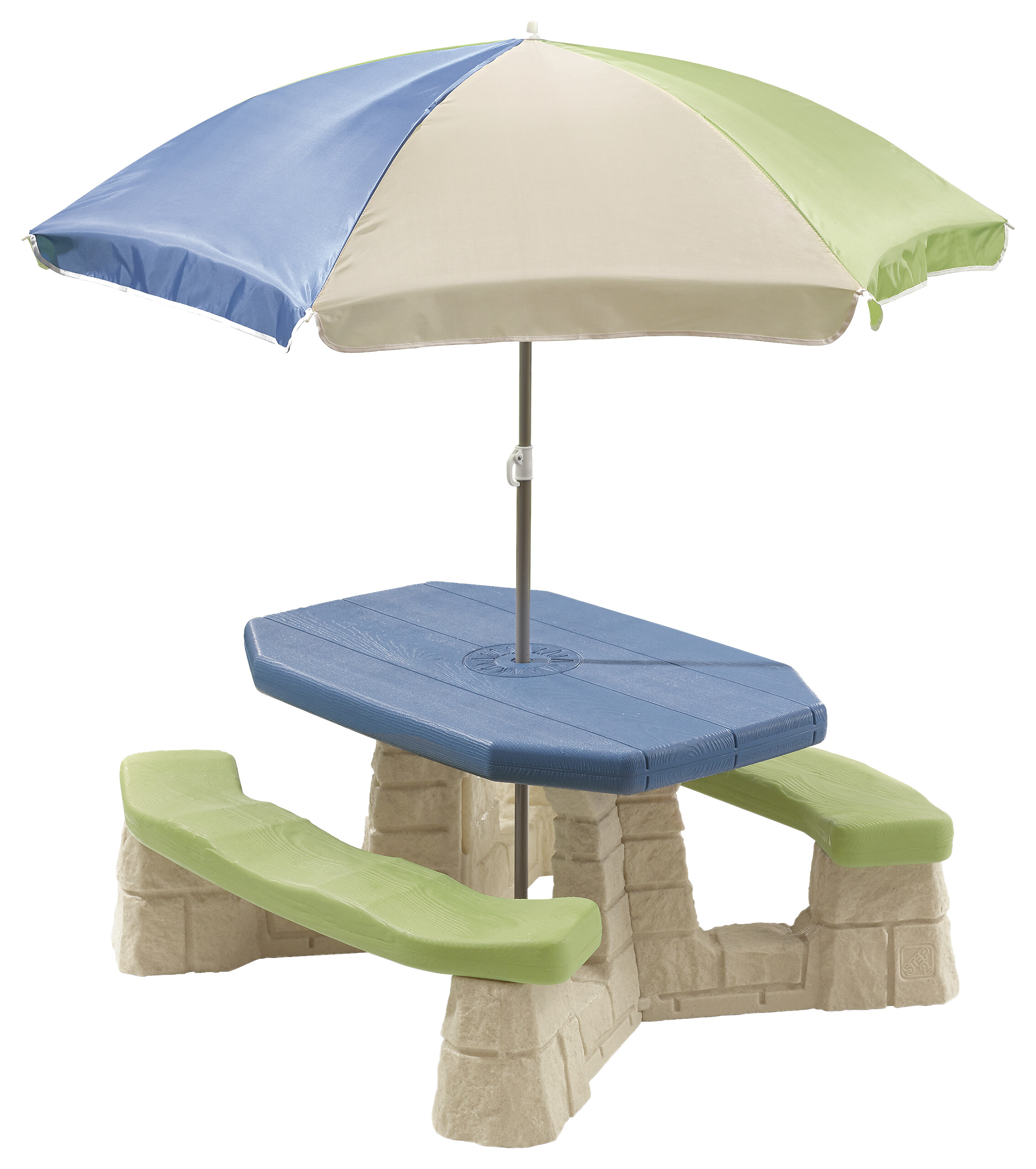 Step2 Kinder-Picknicktisch blau Kunststoff B/H/T: ca. 109x183x103 cm