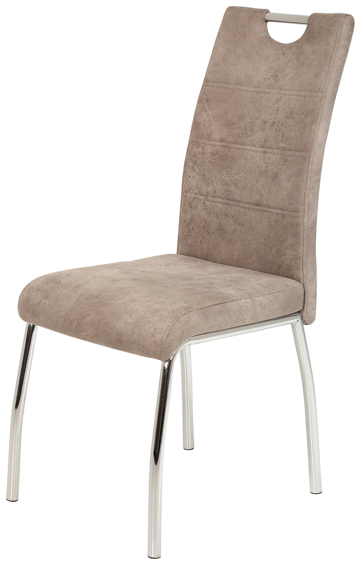 Stuhl Susi 2er Set beige Vintage Microfaser B/H/T: ca. 44x98x61 cm