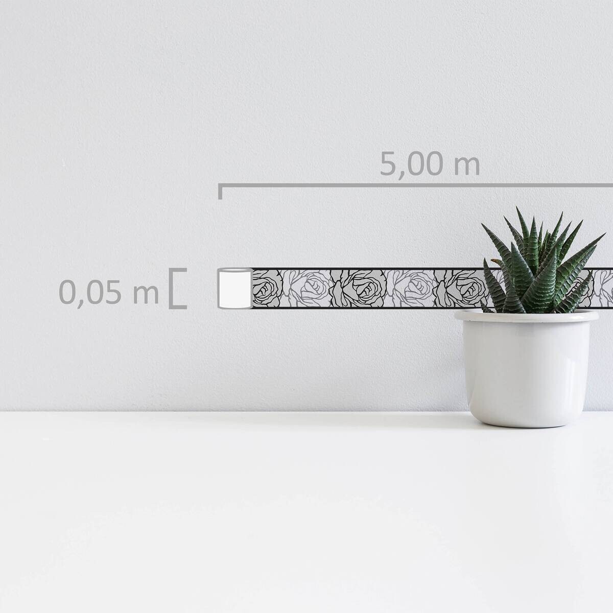 A.S.Creation Bordüre grau schwarz weiß B/H/D: ca. 5x500x5,5 cm