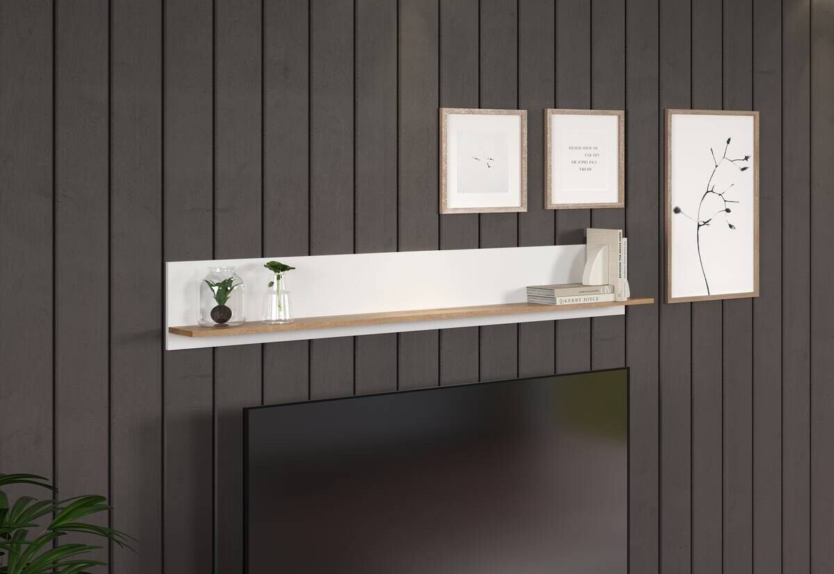 Wandboard Vitoria weiß Eiche Evoke Coast Nachbildung B/H/T: ca. 170x25x18 cm
