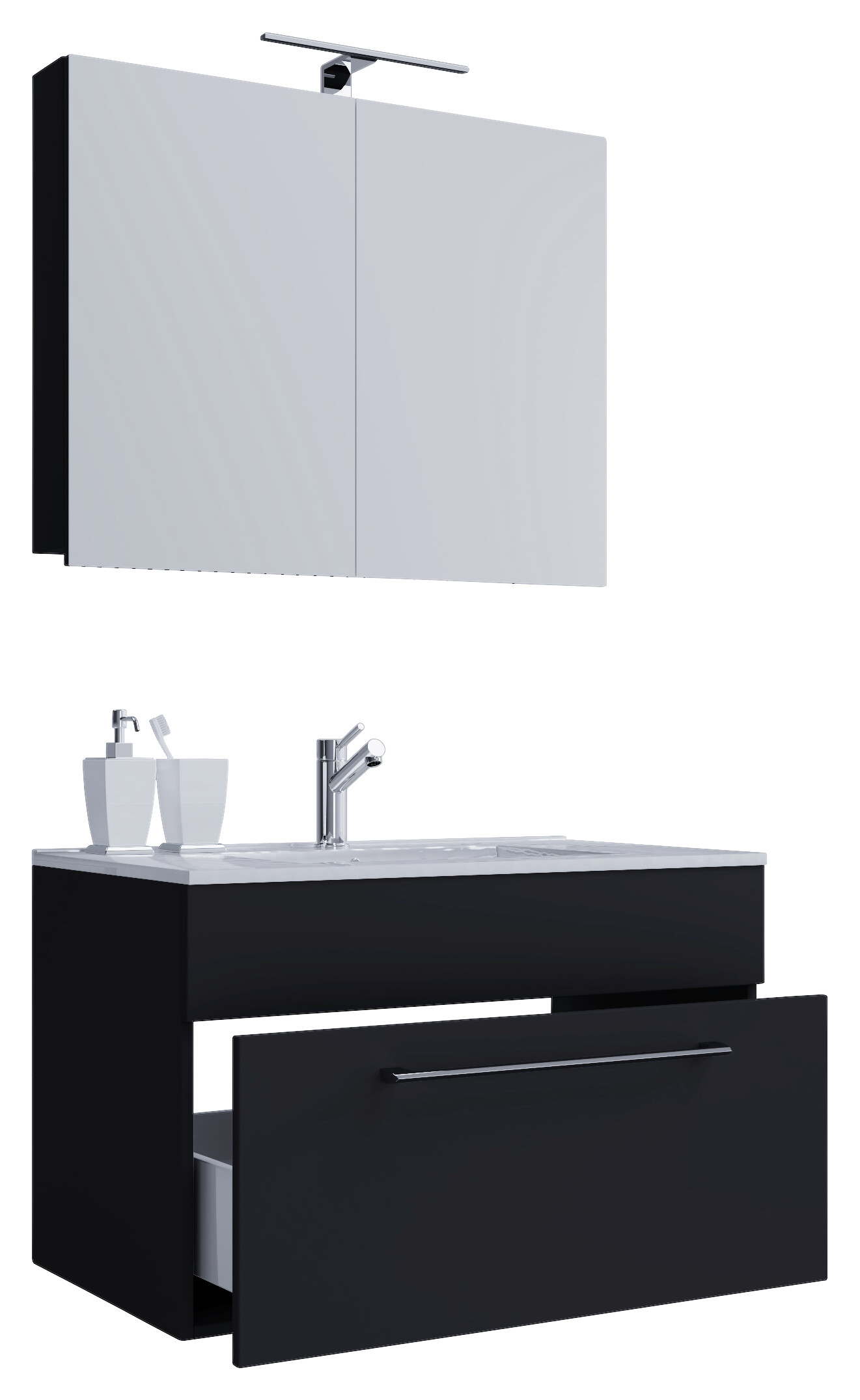 Waschplatz 3tlg-Badinos schwarz B/H/T: ca. 60x50x46 cm Waschplatz 3tlg-Badinos schwarz B/H/T: ca. 60x50x46 cm