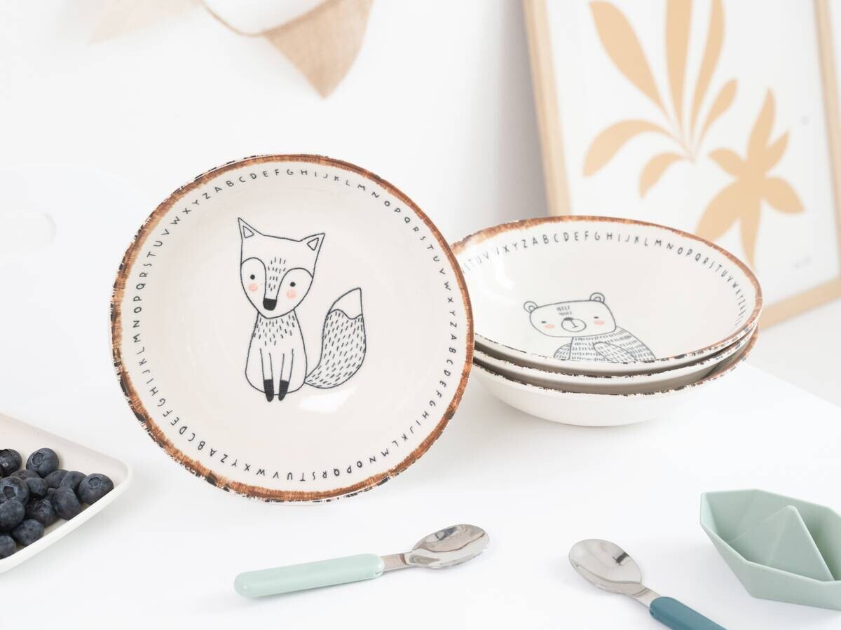 CreaTable Mehrzweckschalen Freunde des Waldes braun Steinzeug D: ca. 18,6 cm