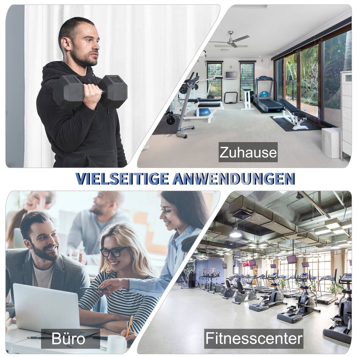 HOMCOM Hantel beige Polypropylen B/H/L: ca. 16,6x16,6x35,6 cm