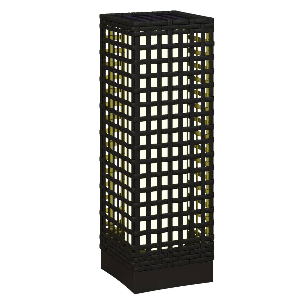 Solarleuchte 867-130V00BK schwarz Polypropylen Edelstahl Polyrattan B/H/L: ca. 15,5x15,5x46 cm