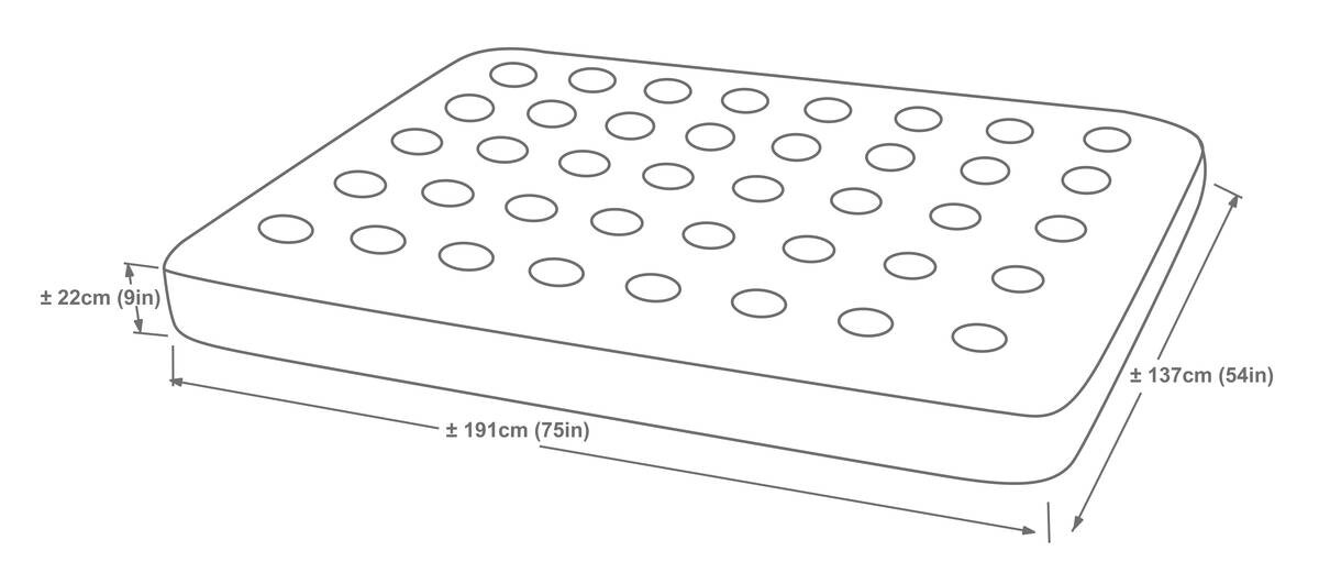 Luftbett blau B/H/L: ca. 137x22x191 cm
