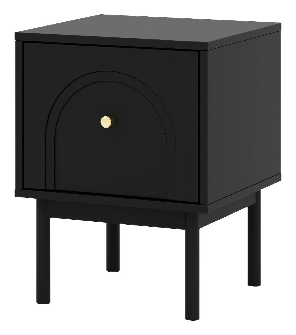 Nachtkonsole MAZOMA schwarz gold Optik B/H/T: ca. 41,5x53,5x39 cm