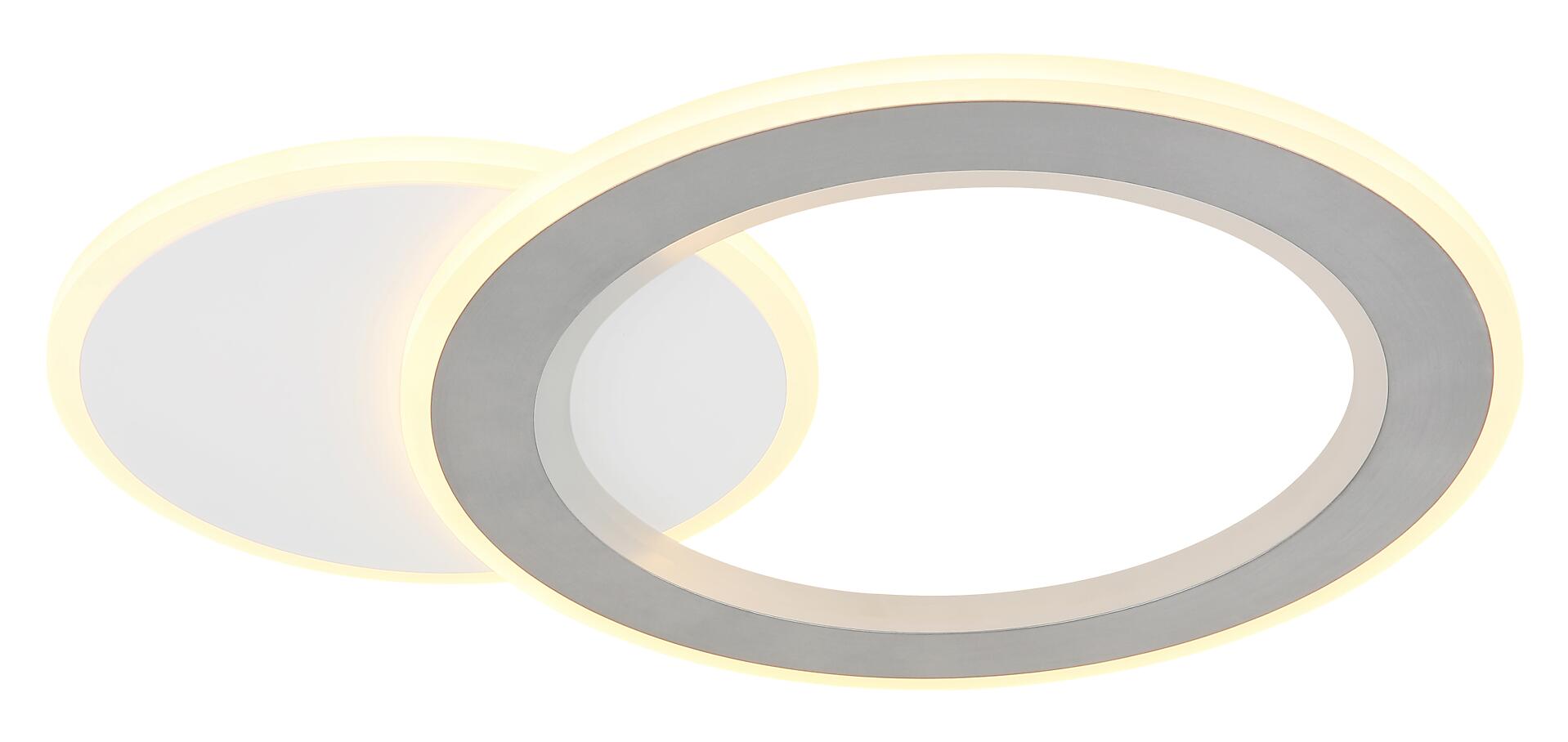 GLOBO LED-Deckenleuchte Opal weiß Metall Kunststoff B/H/L: ca. 38x4x51 cm 1 Brennstellen