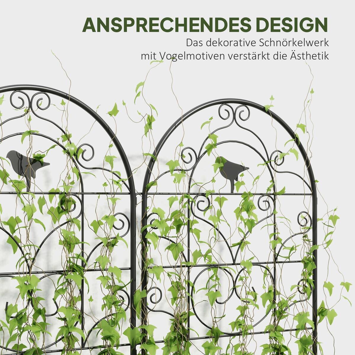 Outsunny Rankgitter schwarz B/H/L: ca. 1,3x120x50 cm