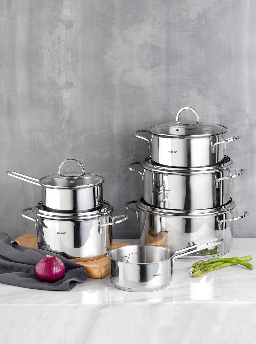 BERGNER Topfset Classic silber Edelstahl 6 tlg.