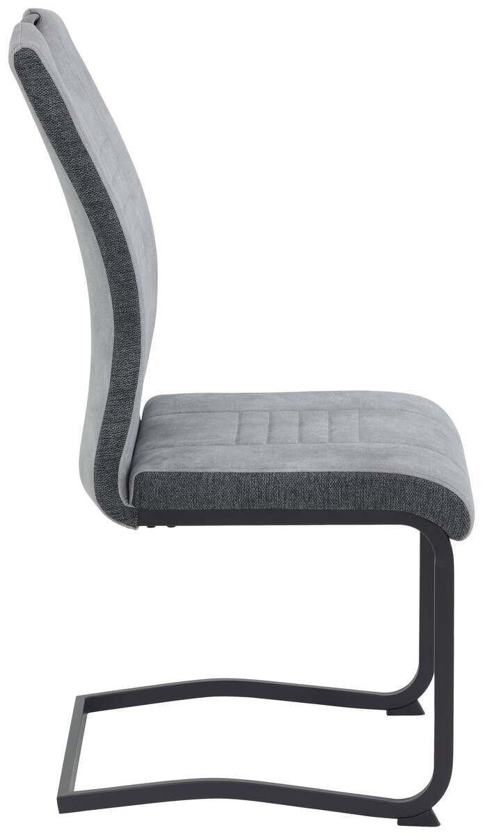 Schwingstuhl Riga, 4er-Set hellgrau Webstoff B/H/T: ca. 44x100x60 cm