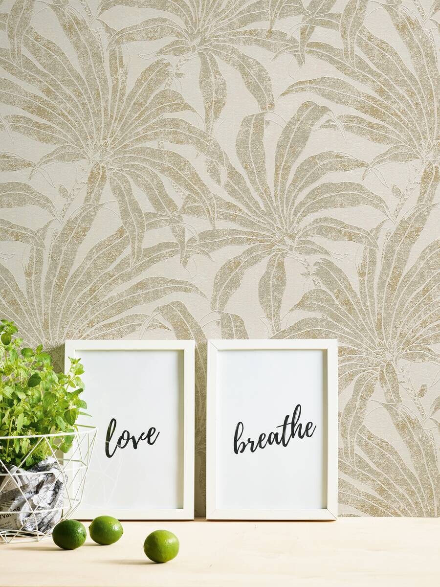 A.S.Creation Vliestapete beige silber gold B/H/D: ca. 53x1005x9,2 cm