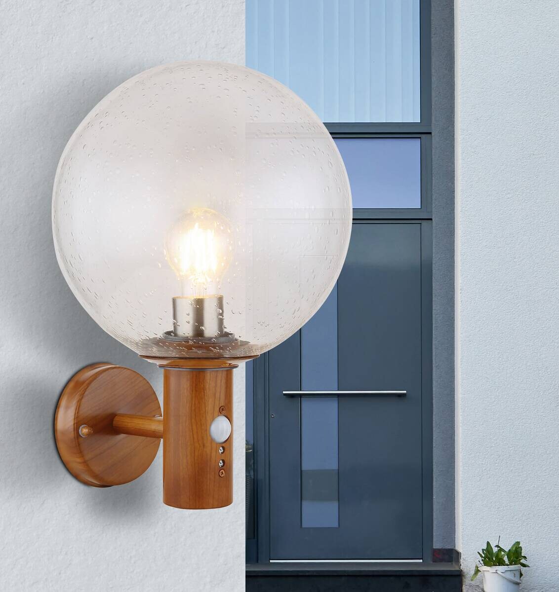 Außenleuchte OSSY 31860WS braun klar B/H/D: ca. 25x37x25 cm