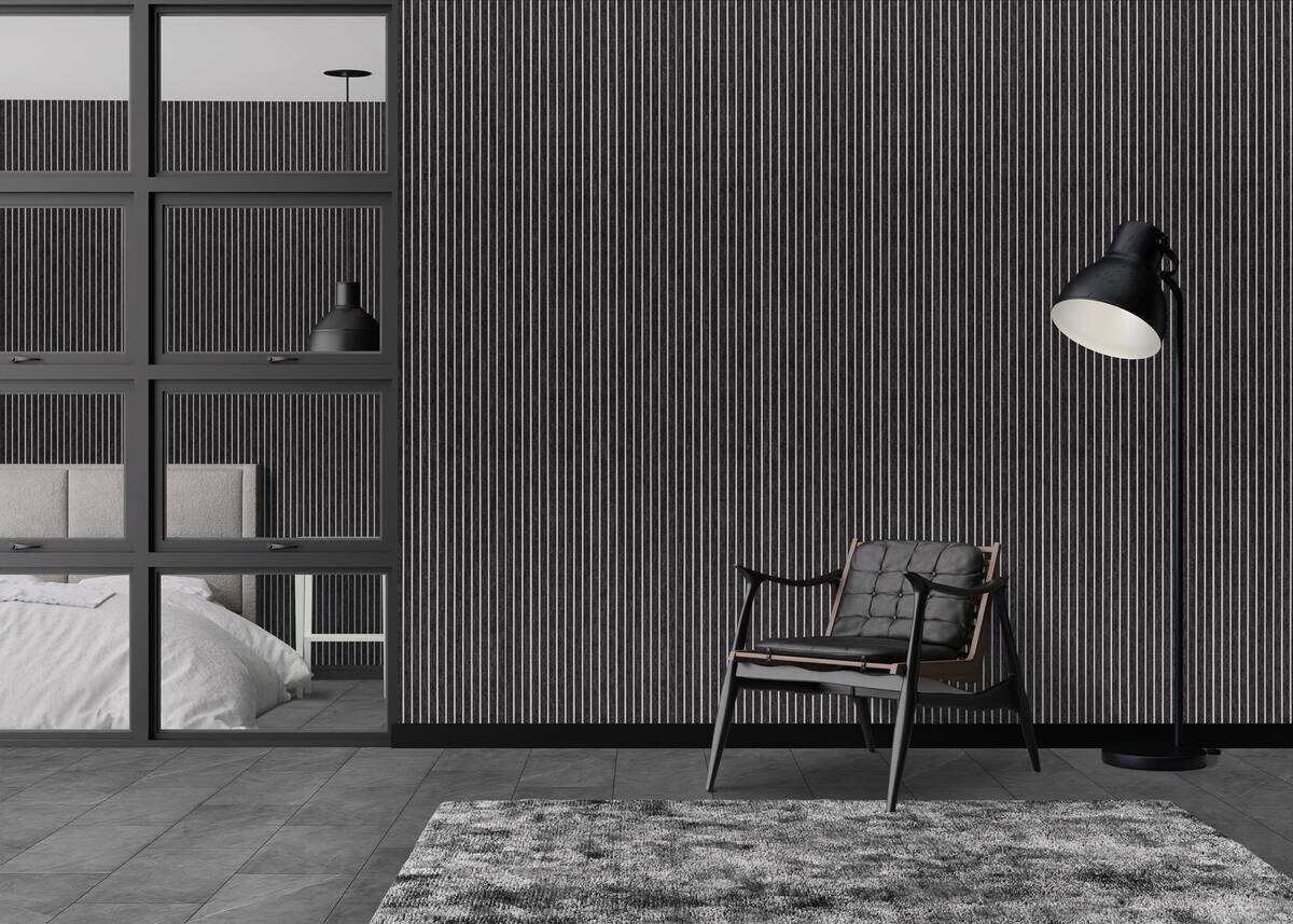 Wandpaneel grau B/H: ca. 64x124 cm