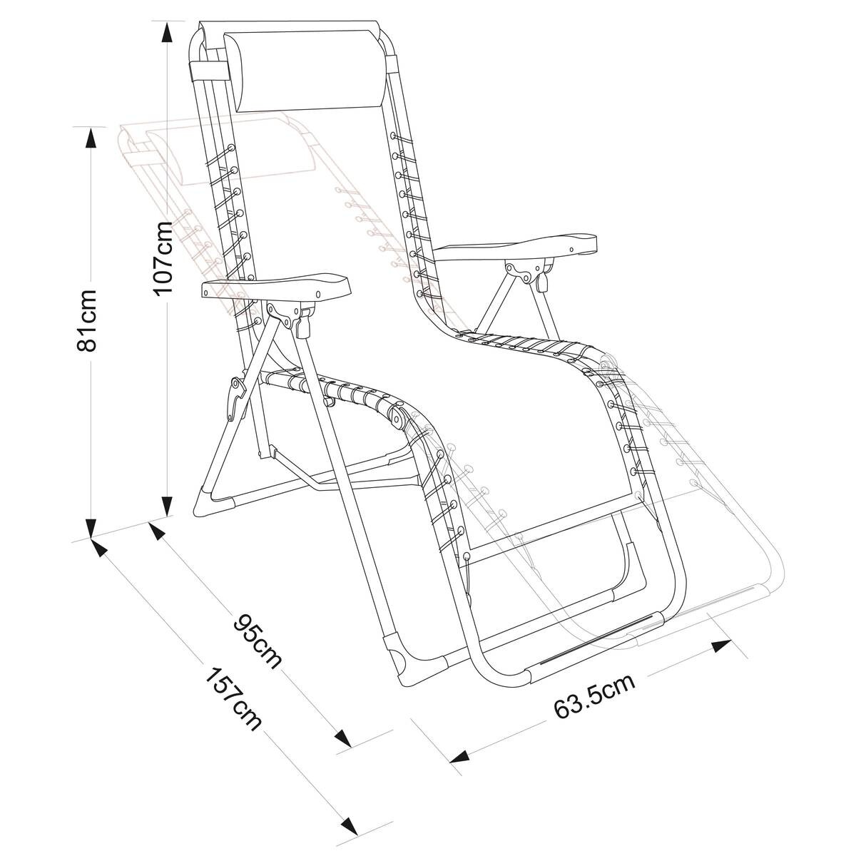 Relaxsessel schwarz Stahl B/H/L: ca. 63x107x93 cm