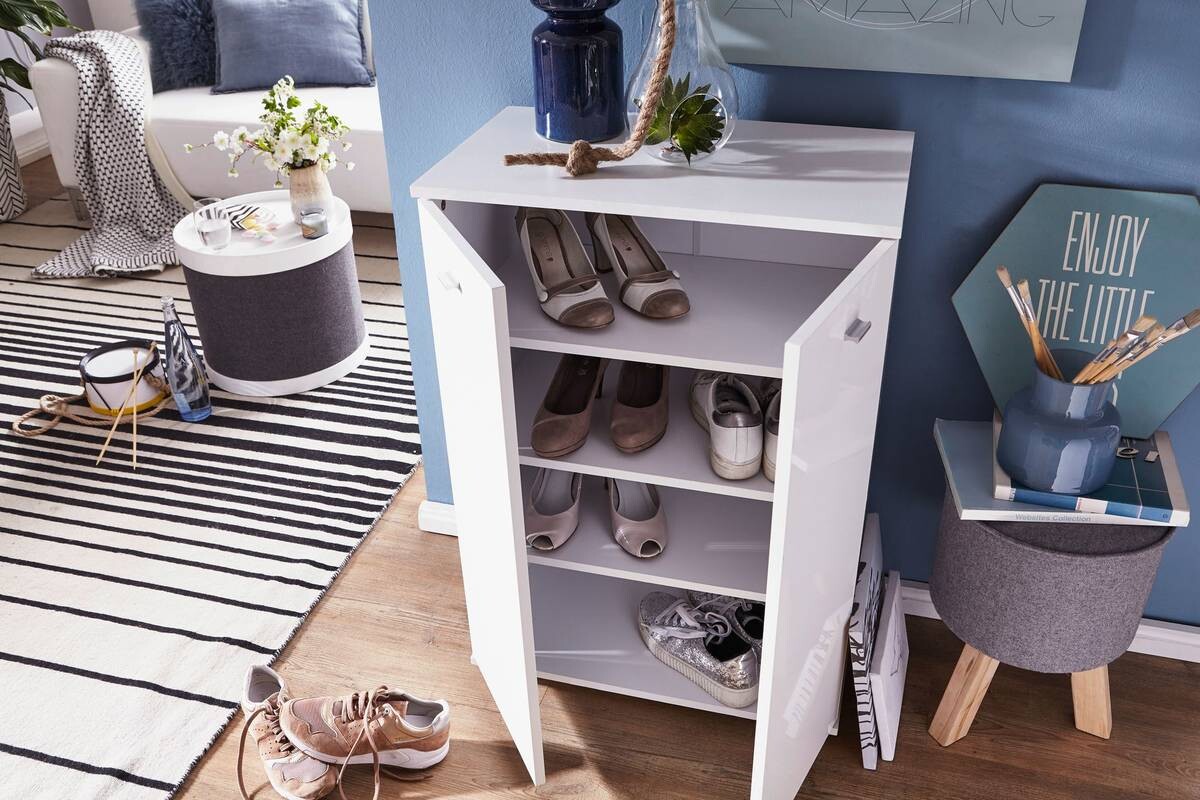 Schuhschrank weiß B/H/T: ca. 60x90x35 cm