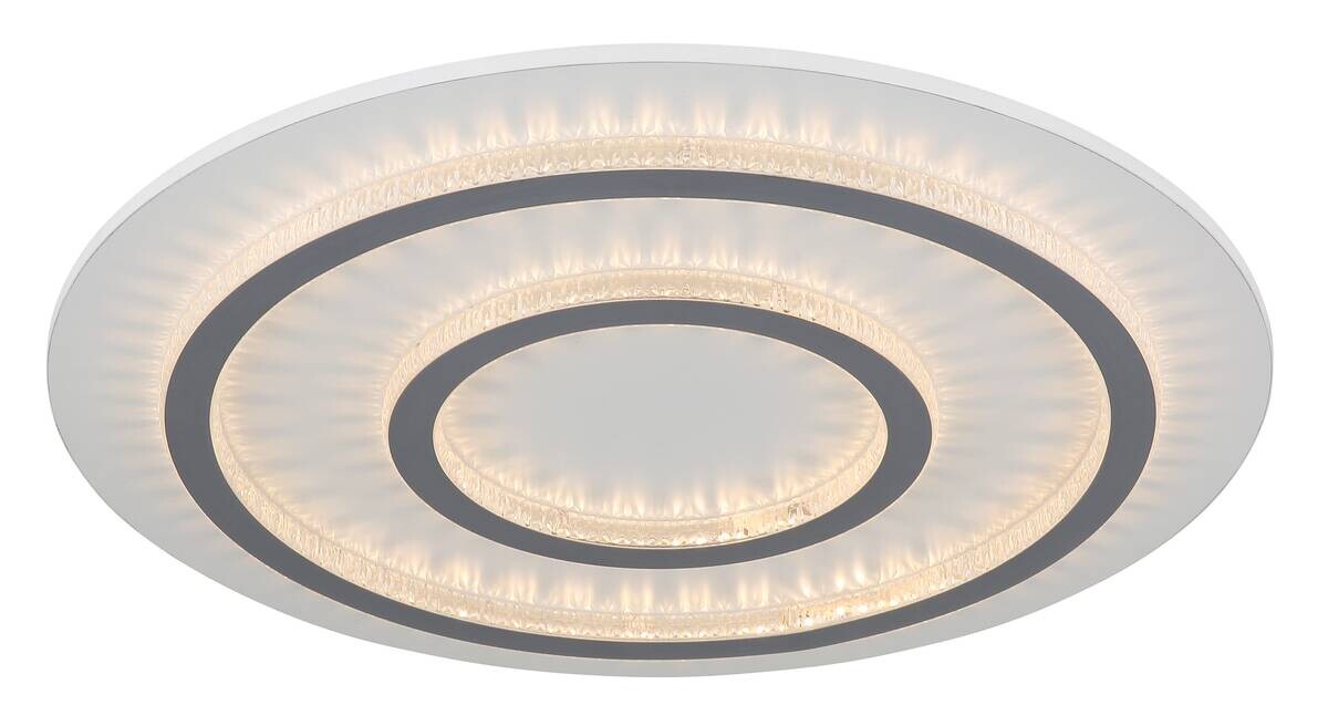 GLOBO LED-Deckenleuchte klar hellgrau weiß Kunststoff Metall H/D: ca. 6x55 cm 1 Brennstellen