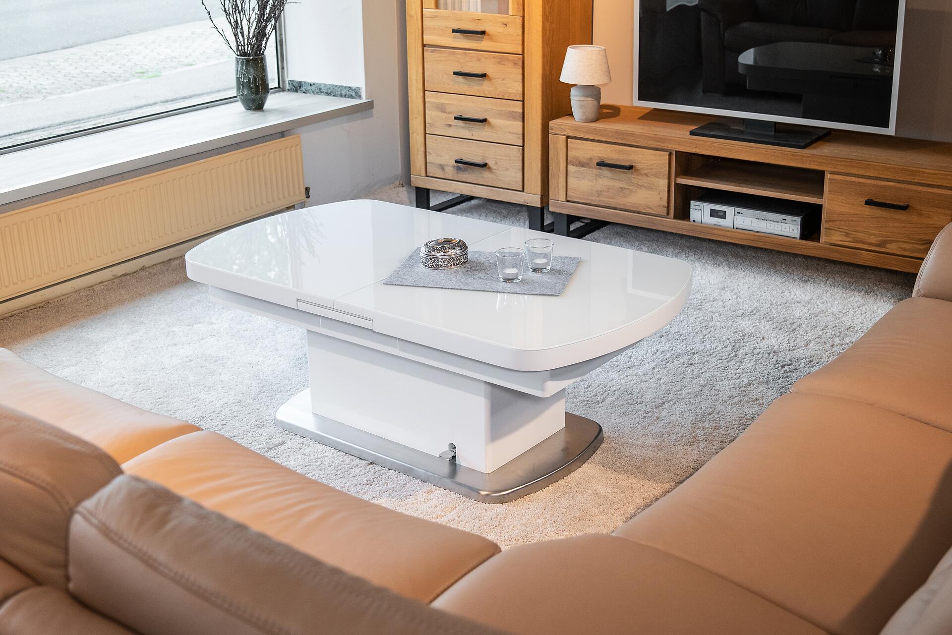 Couchtisch Levi weiß MDF B/H/T: ca. 135x50x75 cm