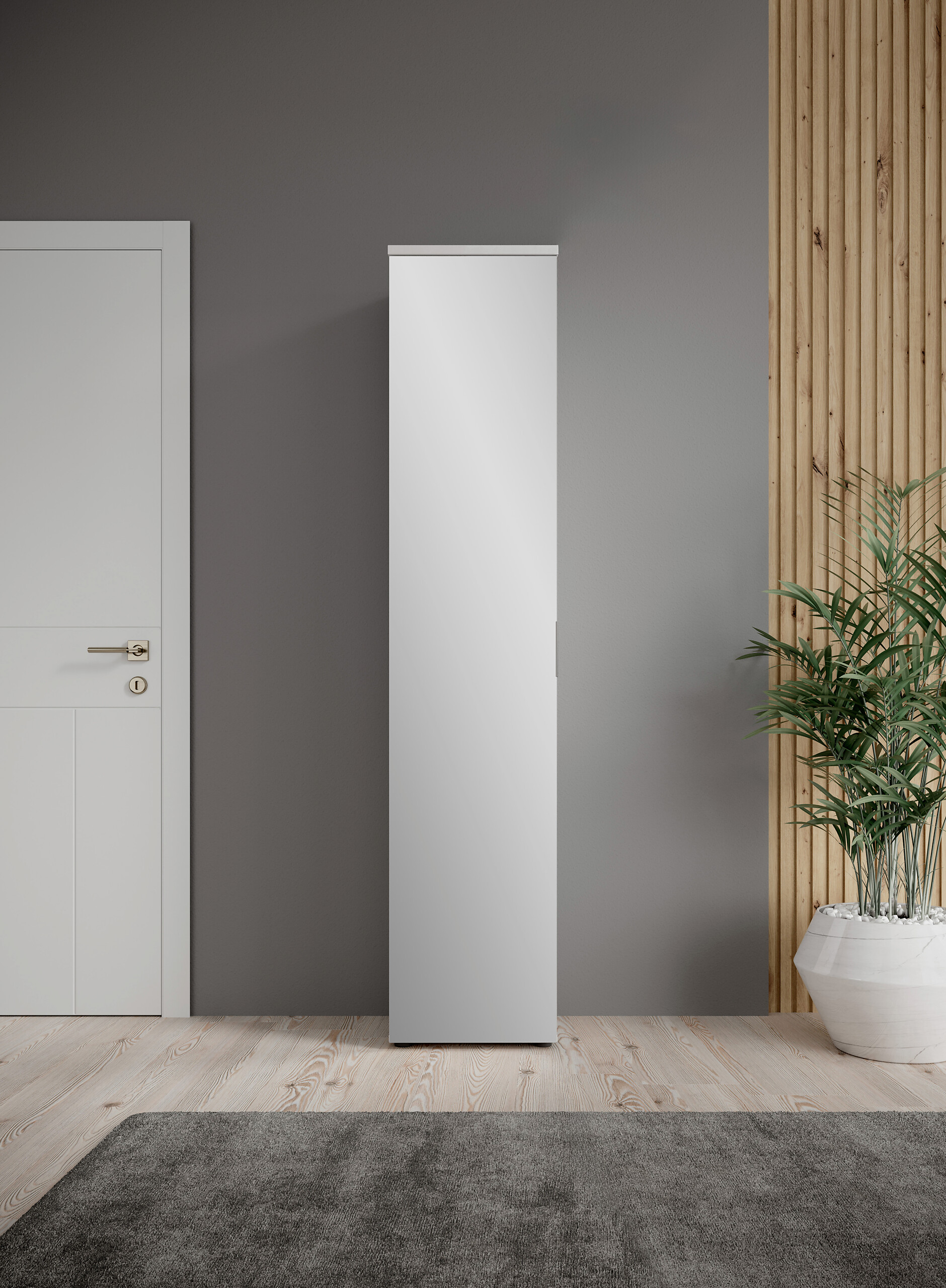 Schuhschrank Lincoln weiß glänzend B/H/T: ca. 50x190x35 cm