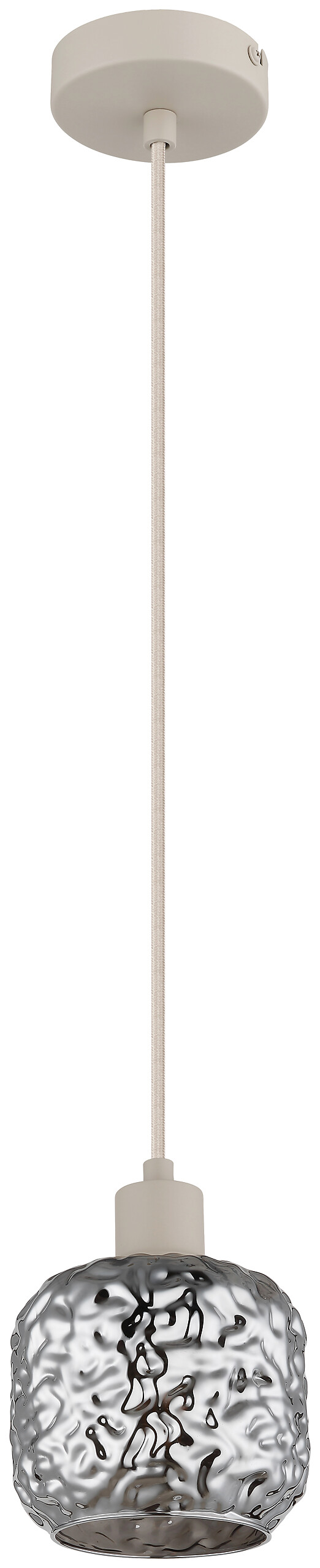 GLOBO Hängeleuchte Rauch beige Glas Metall B/H/L: ca. 18x24x18 cm E27 1 Brennstellen