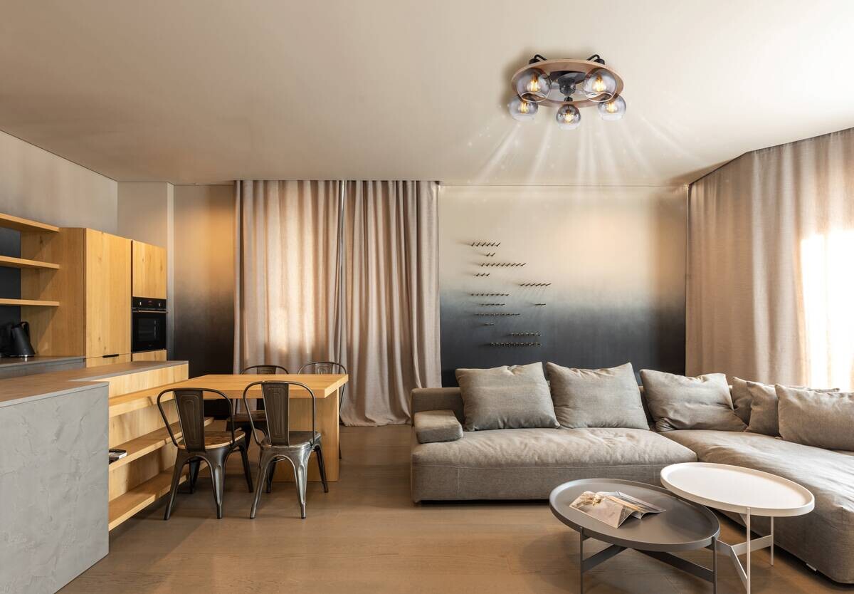 GLOBO Deckenventilator schwarz H/D: ca. 21,5x55 cm max. 40 W