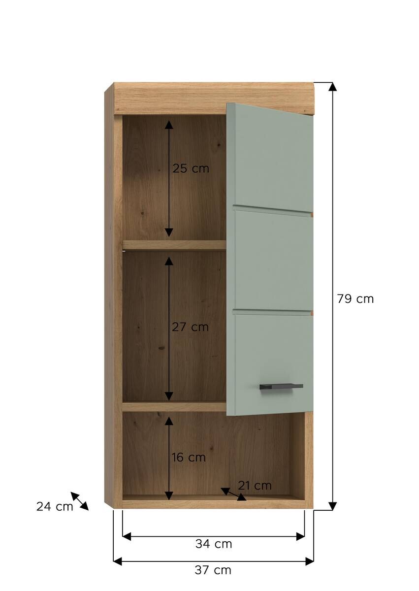 Badhängeschrank Scout Eiche Artisan Nachbildung salbei Nachbildung B/H/T: ca. 37x79x24 cm