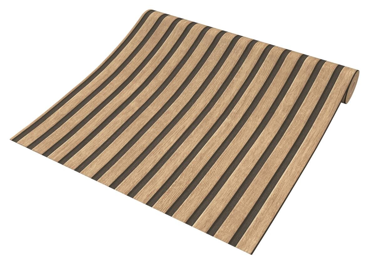 Vliestapete Holzoptik hellbraun schwarz B/L: ca. 53x1005 cm