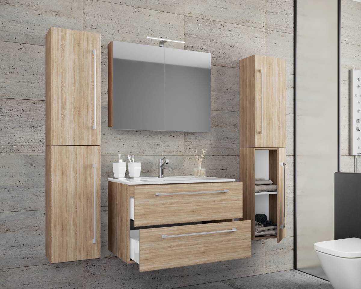 Waschplatz 5tlg-Badinos Eiche Sonoma Nachbildung B/H/T: ca. 60x50x46 cm