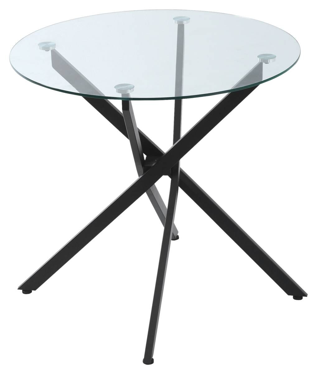 Beistelltisch 839-079 schwarz Glas Stahl B/H/T: ca. 80x75x80 cm