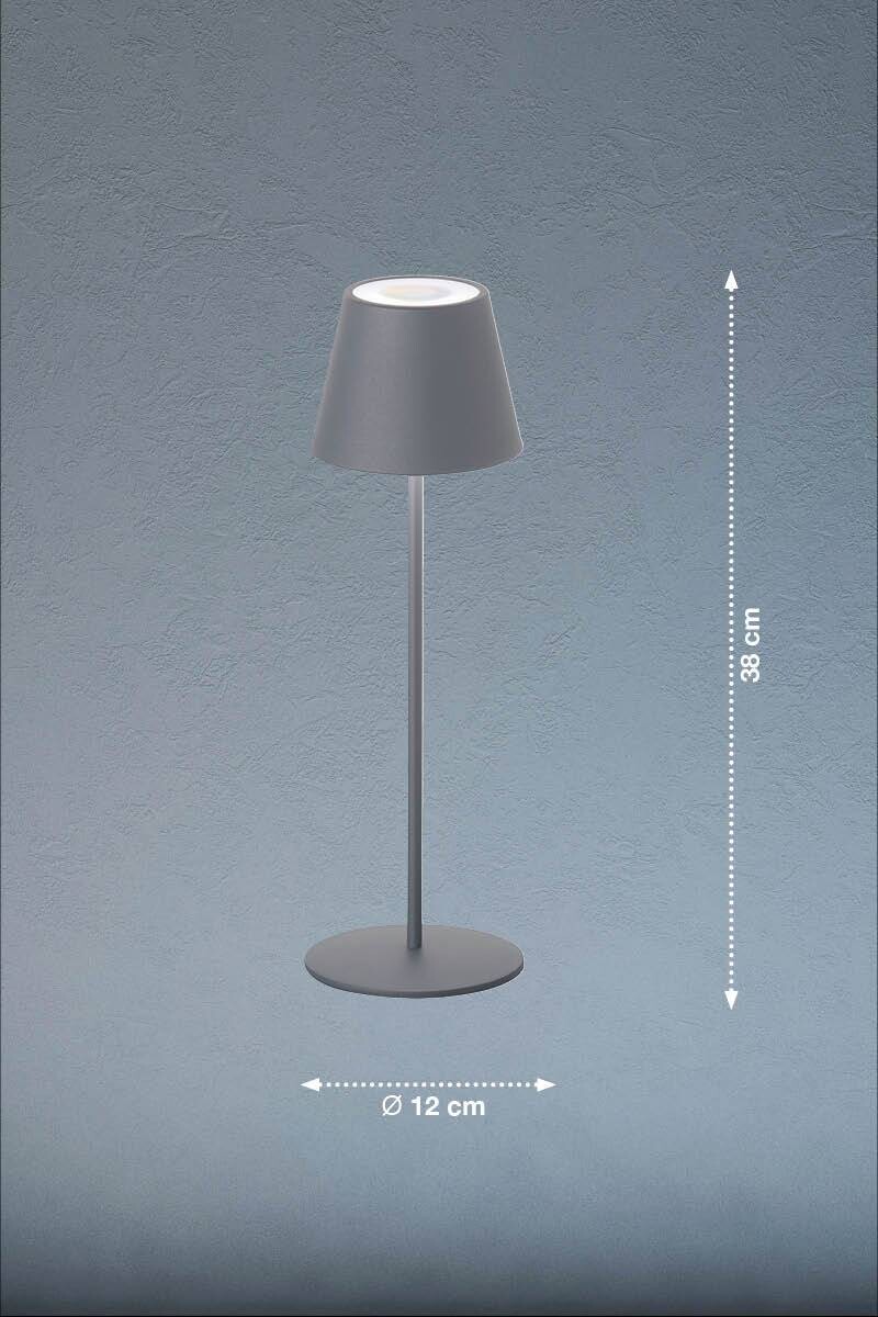easy! by FHL Tischleuchte 850212 Cosenza grau Metall H/D: ca. 38x12 cm 1 Brennstellen