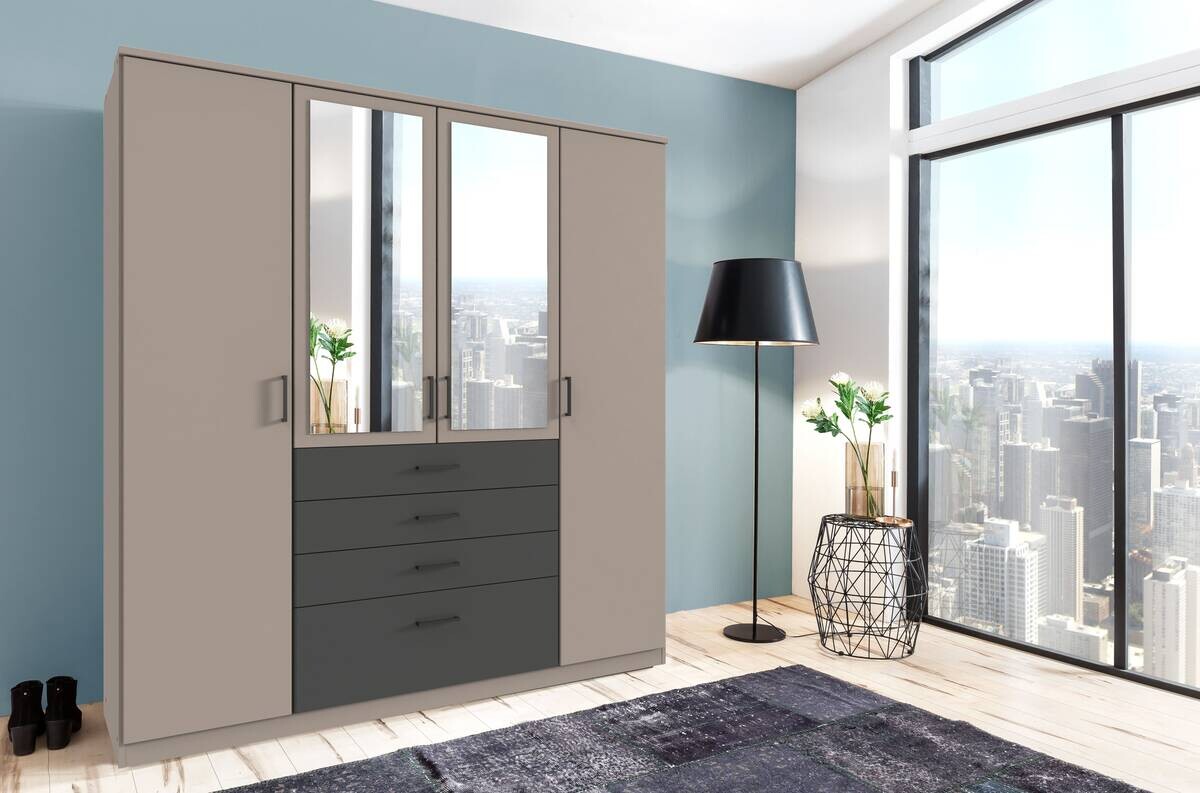 Kleiderschrank Cottbus Sahara grau B/H/T: ca. 180x199x58 cm Kleiderschrank Cottbus Sahara grau B/H/T: ca. 180x199x58 cm