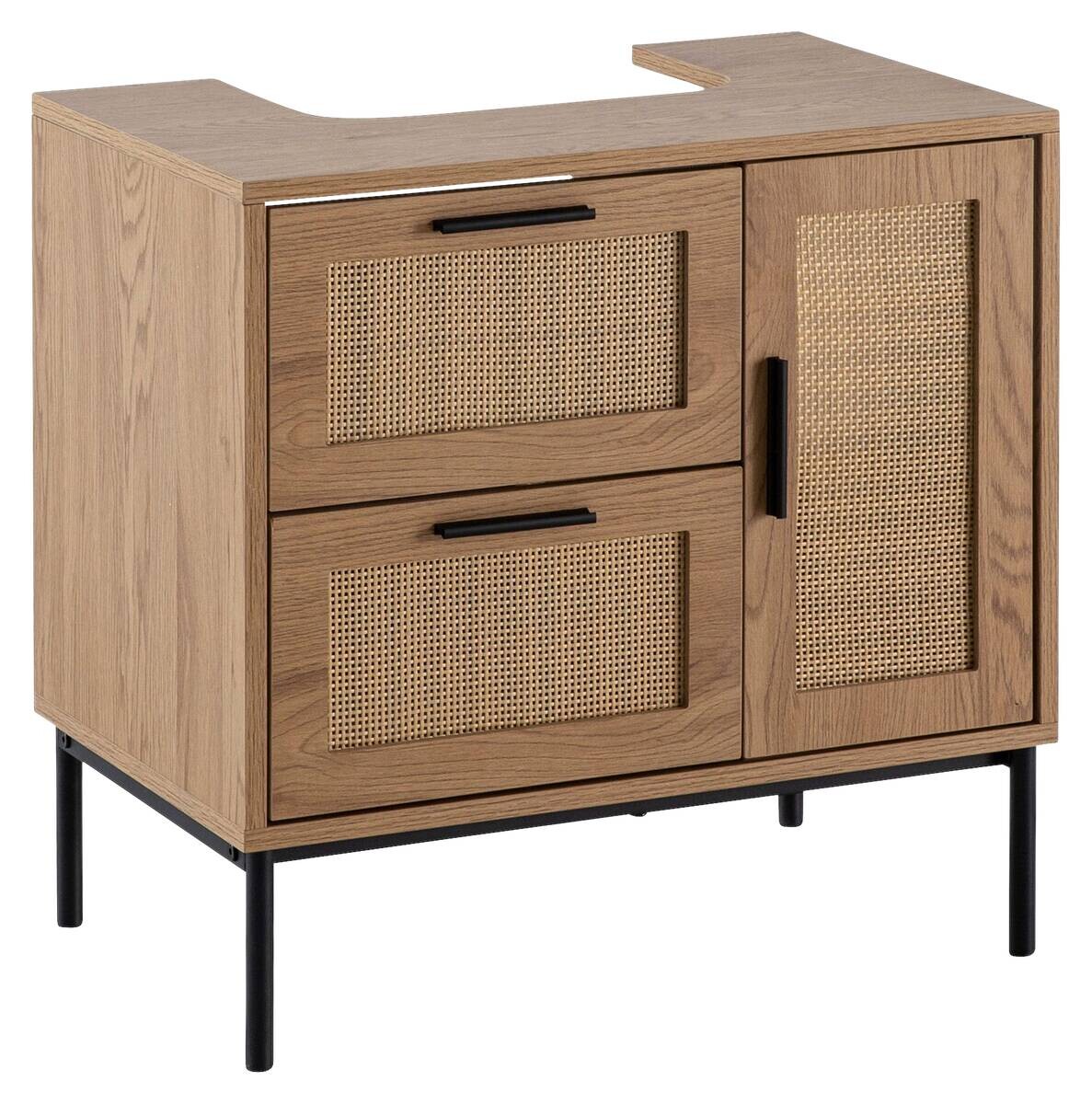 Waschbeckenunterschrank Eiche natur Optik B/H/T: ca. 60x60x40 cm