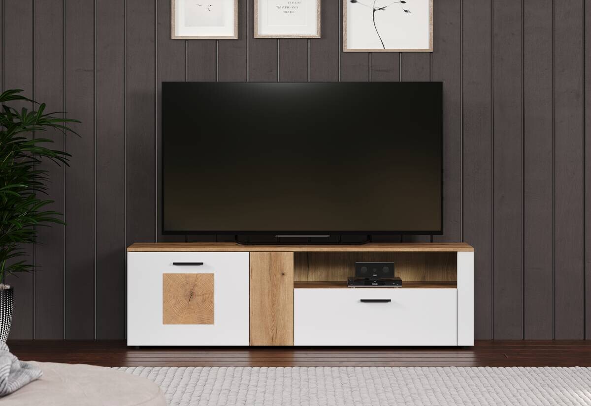 Lowboard Vitoria weiß Eiche Evoke Coast Nachbildung B/H/T: ca. 170x50x42 cm