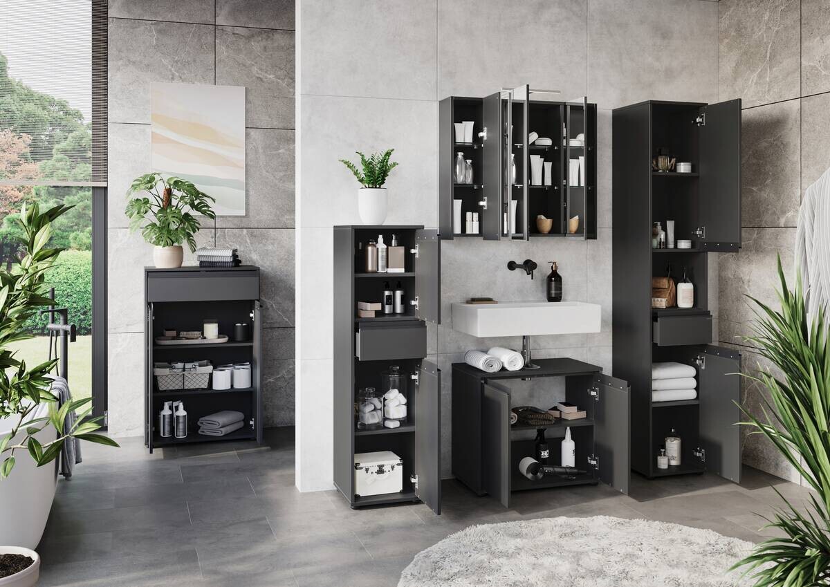 Schrank 2201-547 Graphit Optik B/H/T: ca. 33x121x34 cm