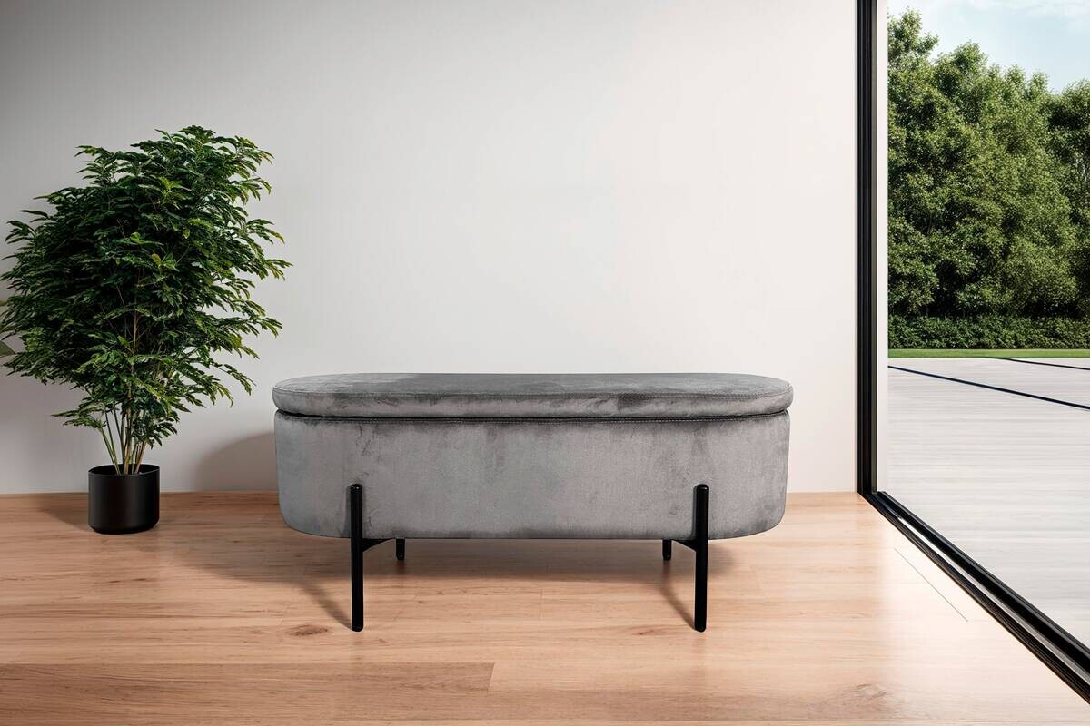 Truhe NOVA grau B/H/T: ca. 95x42x37,5 cm