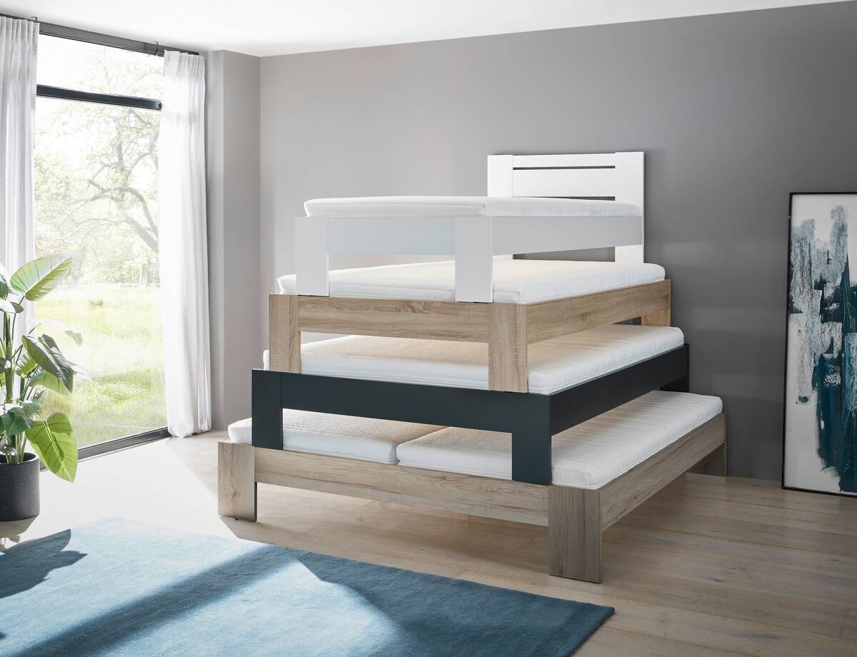 Futonbett Cannes weiß Liegefläche B/L: ca. 90x200 cm