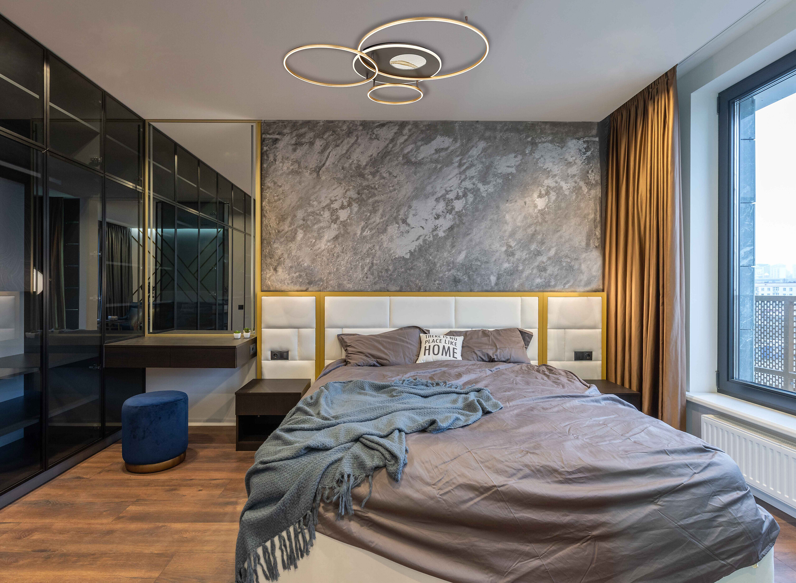 Deckenleuchte Invertina gold Alu Kunststoff Acryl B/H/L: ca. 105,3x13x126,4 cm 1 Brennstellen