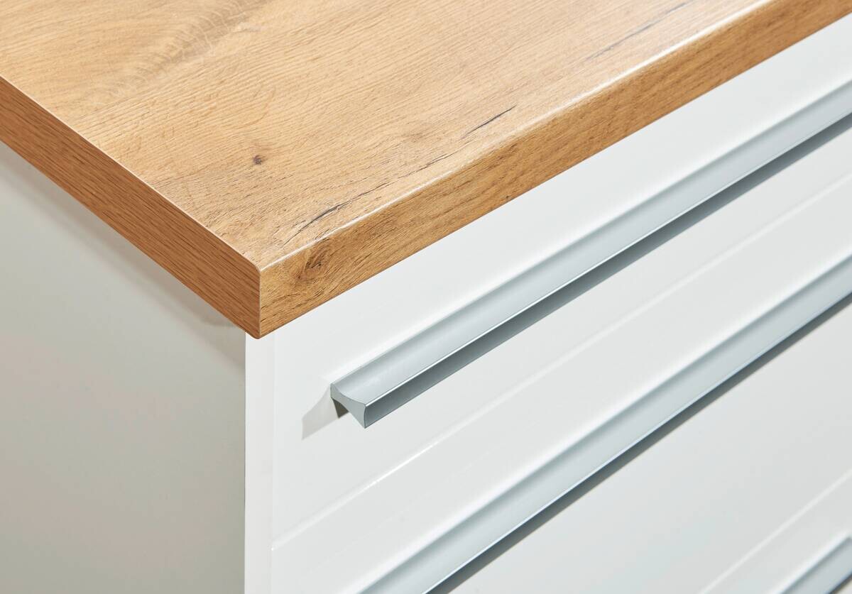 Respekta Inselküche Gabriel weiß Hochglanz