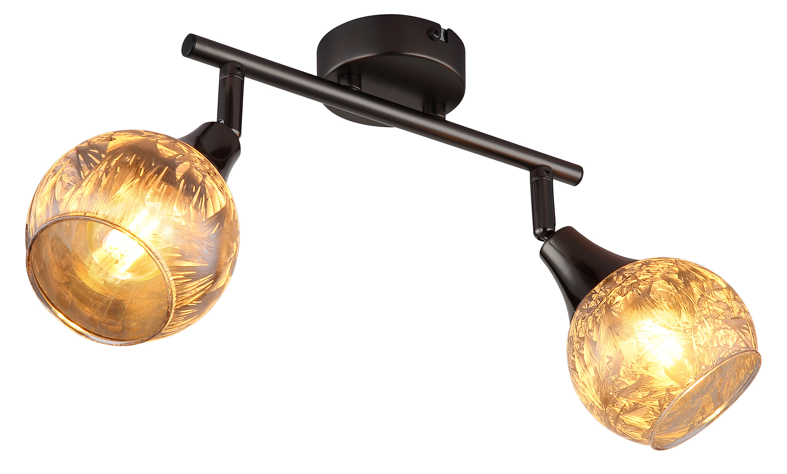 GLOBO Strahler schwarz Chrom Glas Metall B/H/L: ca. 11x26x16 cm E14 2 Brennstellen