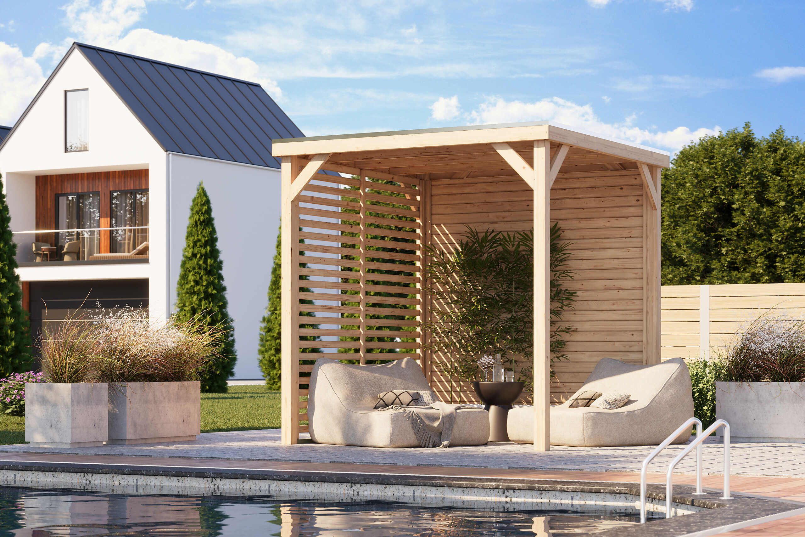 Karibu Pavillon Arizona natur Fichte B/H/T: ca. 231x243x231 cm