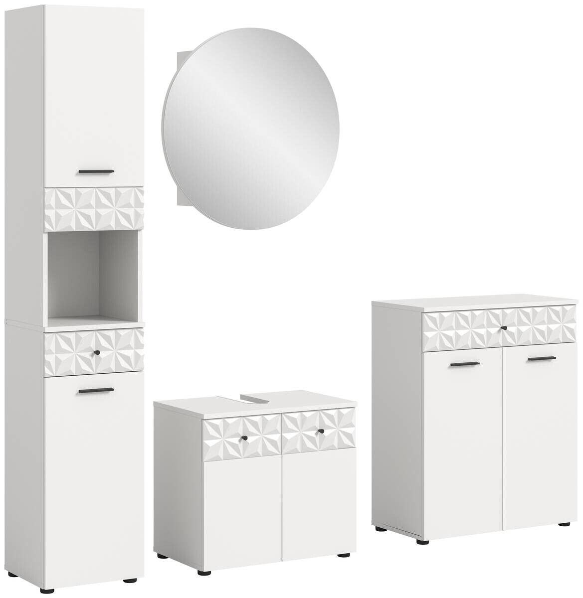 Badezimmer-Set Prisma weiß B/H/T: ca. 195x187x37 cm